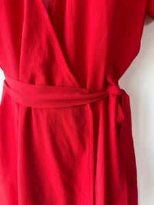 Chic Red Wrap Mini Dress