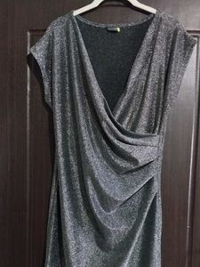 Metalic Draped Cocktail Dress