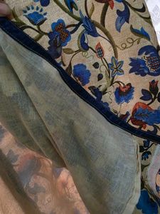 Navy Blue Silk Kurta Large