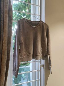Brown V-Neck Sweatshirt