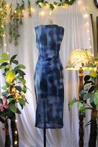 Blue Tie-Dye Bodycon Dress