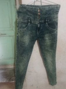 High Waisted Acid Wash Jeans