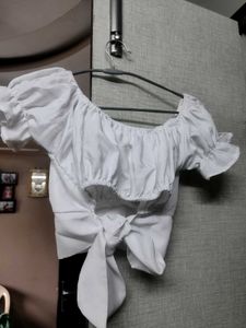 White Puff Sleeve Top