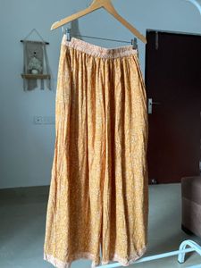 Yellow Floral Wide Leg Palazzo