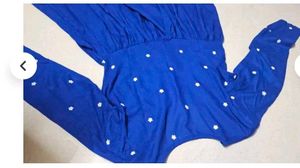 Blue Embroidered Babydoll Dress