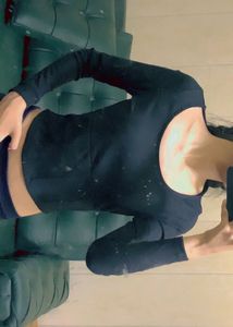 Black Ribbed Classic Top
