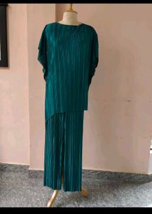 Emerald Green Pleated Co Ord Set
