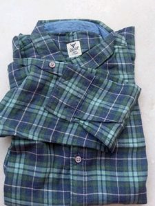 Bivol Green Plaid Flannel Shirt