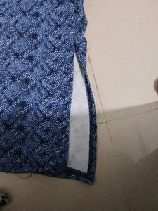 Blue Patterned Maxi Skirt