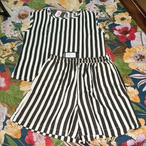 Striped Top & Shorts Set