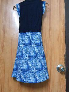 Blue Denim Print Dress