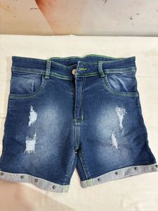 Denim Blue Shorts For Women