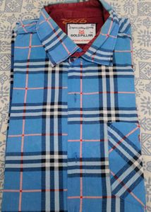 Blue Plaid Casual Shirt
