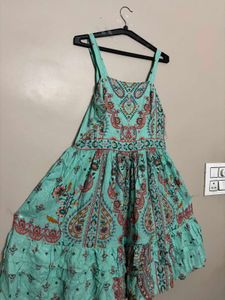 Teal Paisley Print Sundress