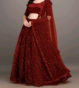 Glitter Maroon Lehenga Choli✨️🌷
