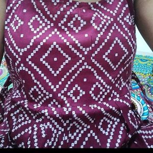 Maroon Printed Top