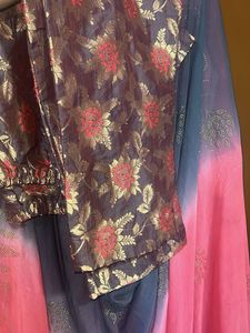 Pink Kurta Sets with Silver Embellishments