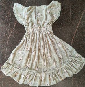 Green Floral Print Dress