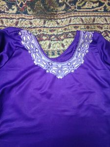 Purple Embroidered Kurta