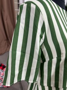 Green Striped Midi Dress