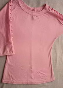 Linen Cotton Blend Light Pink Top
