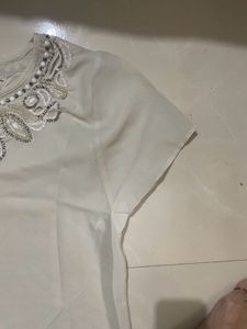Embroidered Beaded Neck For Stylish Look
