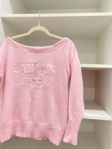 Balmain Pink Wool Knit Sweater