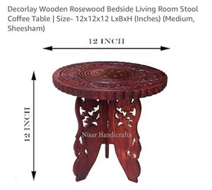 Decorlay Wooden Rosewood Bedside Living Room Stool