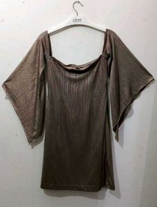 Bronze Metallic Mini Dress