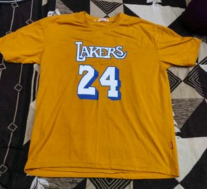 PRINTED LAKERS OVERSIZED COTTON T SHIRT