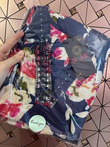 A Line Floral Pure Cotton Kurta With Pants