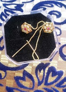Gold Cufflinks with Chain