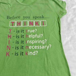 Green &#39;Think&#39; Graphic Tee