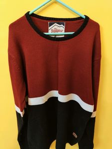 Roadster Men Black And Red Sweater