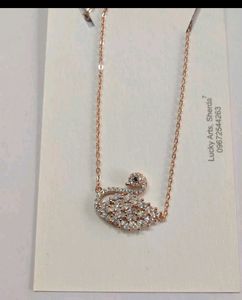 925 Rose Gold Silver Necklace &Chain Wth Hallmark