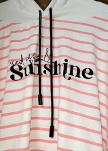 Pink Striped Active Wear Hoodie