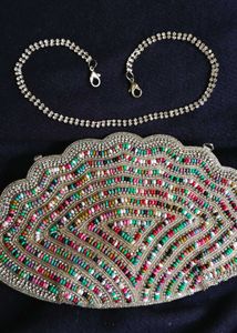 👝Elegant Embedded Clutch 🥟 Sea Shell Shape