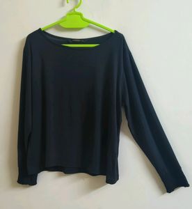 Black Full Sleeves T-Shirt For Her.