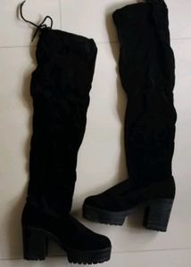 Black Thigh High Boots