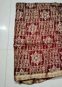 Elegant Maroon Floral Saree