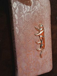 Elegant Pink Clutch with Animal Detail