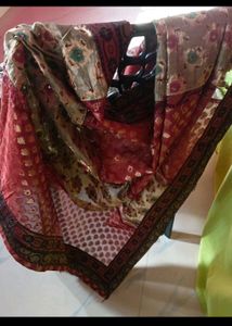 Designer Multicolour Silk With Handwork Touc