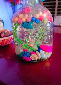 Trending Beautiful Flower Pot With Artificial Fish And Stones