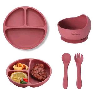 Silicone Baby Feeding Set - Bowl, Plate, and Utens