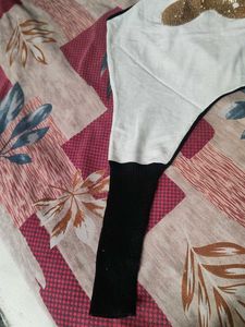 Party sequined double tone white and black top