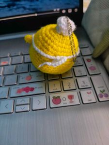 crochet chicken chef keychain