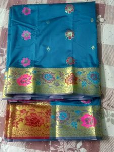 New Elegant Teal Kanjeevarom Silk Saree