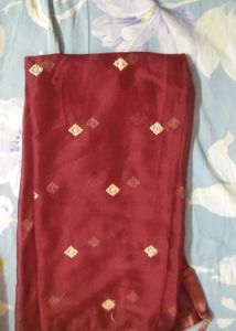 Unstitched Full Suit Mehroon Colour