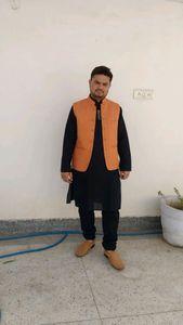ORANGE COLOUR  Hand Stiched  COATY