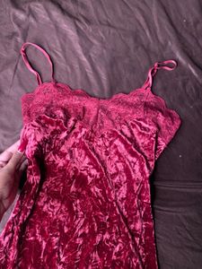 Velvet Lace Cami Dress